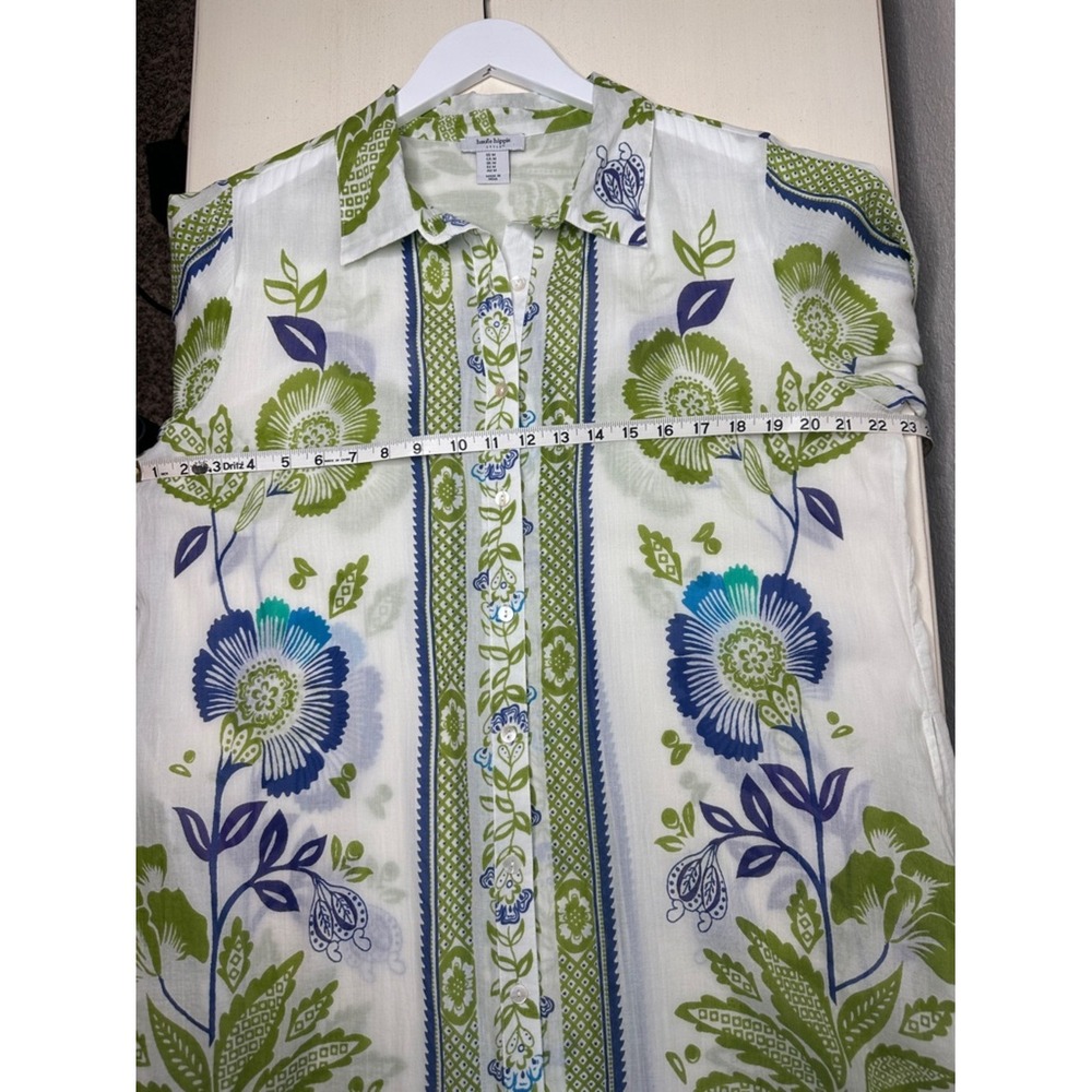 Haute Hippie 100%‎ Cotton Floral Button Up Midi Dress Cover Up Size Medium - Picture 12 of 14